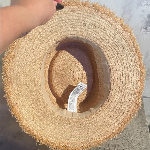 Tan Straw Hat with Black Ribbon - Picture 4 of 4